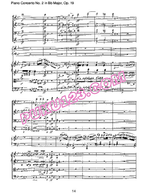 天天钢琴网-免费下载Piano Concerto no 2 op 19 - Part 1