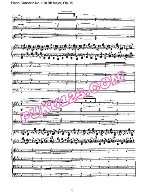 天天钢琴网-免费下载Piano Concerto no 2 op 19 - Part 2