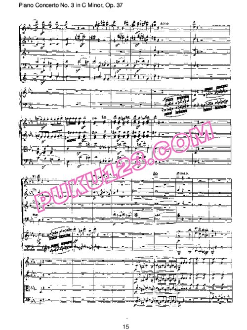 天天钢琴网-免费下载Piano Concerto no 3 op 37 - Part 1