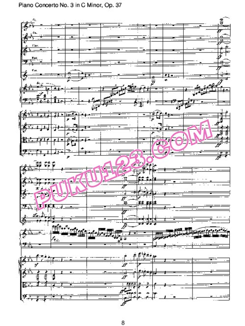 天天钢琴网-免费下载Piano Concerto no 3 op 37 - Part 1