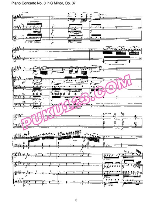 天天钢琴网-免费下载Piano Concerto no 3 op 37 - Part 2