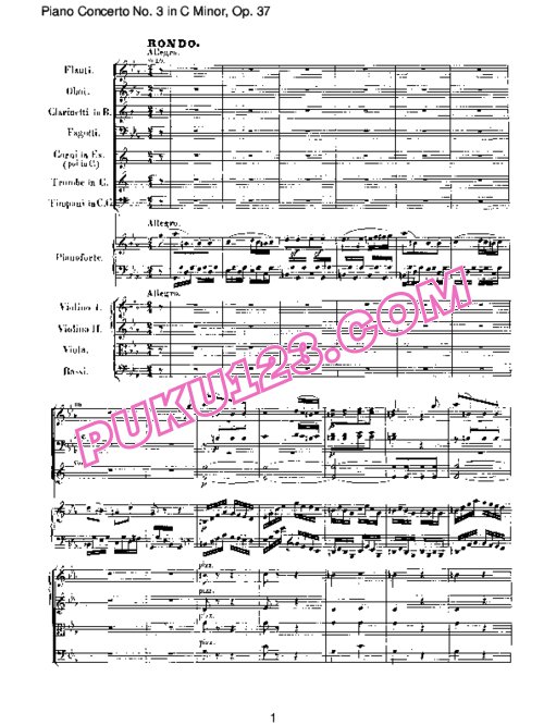 天天钢琴网-免费下载Piano Concerto no 3 op 37 - Part 3