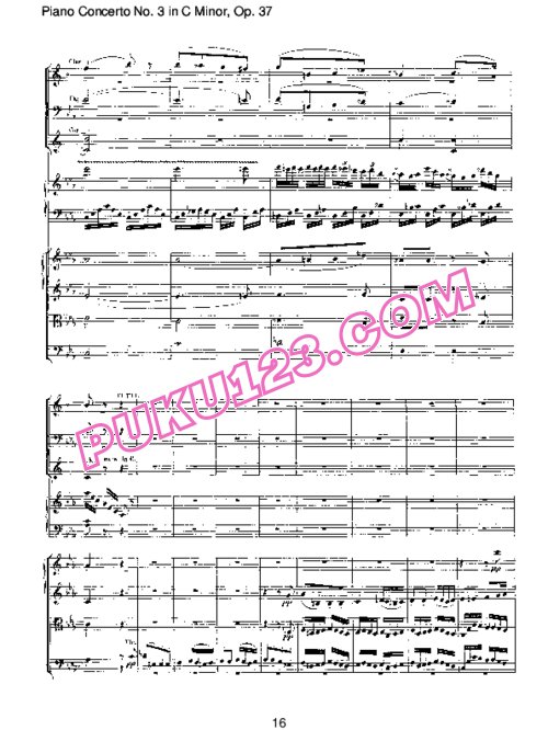 天天钢琴网-免费下载Piano Concerto no 3 op 37 - Part 3