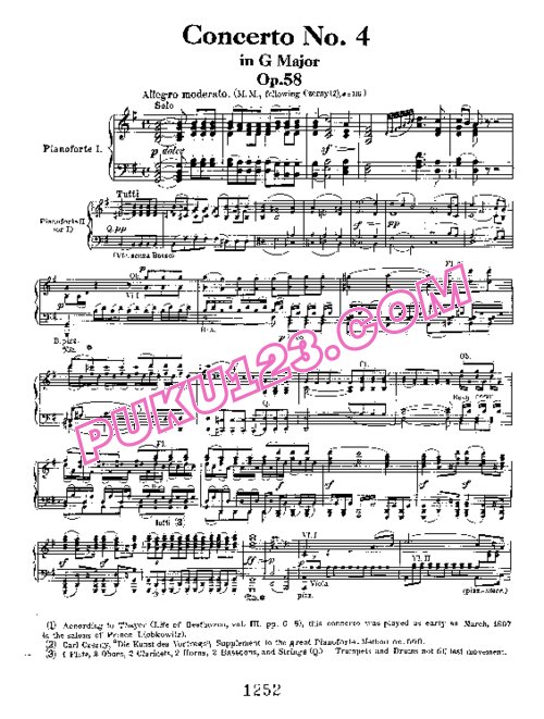 天天钢琴网-免费下载Beethoven - Piano Concert no[1].4 Op.58 - 2 Pianos