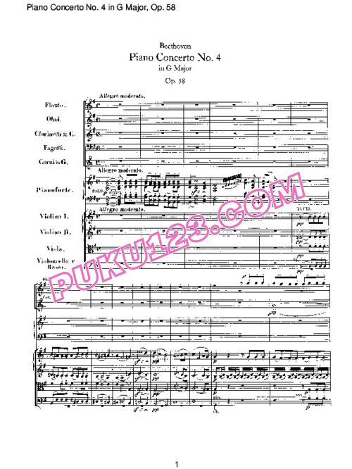 天天钢琴网-免费下载Piano Concerto no 4 op 58 - Part 1