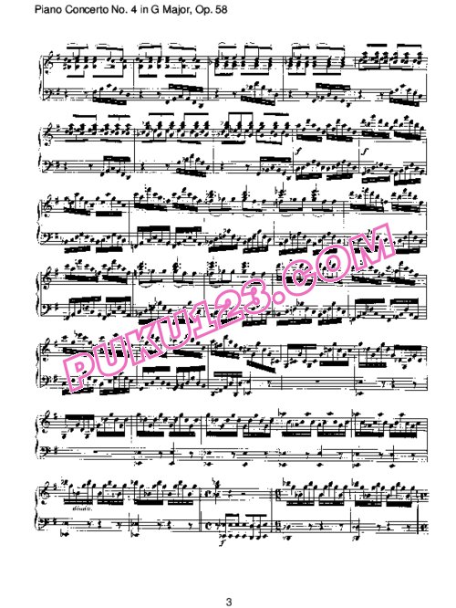 天天钢琴网-免费下载Beethoven - 2 Original Cadenzas to Piano Concerto No.4 Op.58