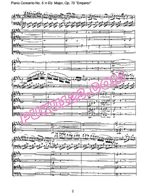 天天钢琴网-免费下载Piano Concerto no 5 op 73 - Part 2