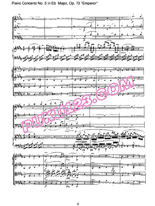 天天钢琴网-免费下载Piano Concerto no 5 op 73 - Part 2