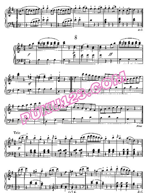 天天钢琴网-免费下载Beethoven - 12 German Dances WoO 13