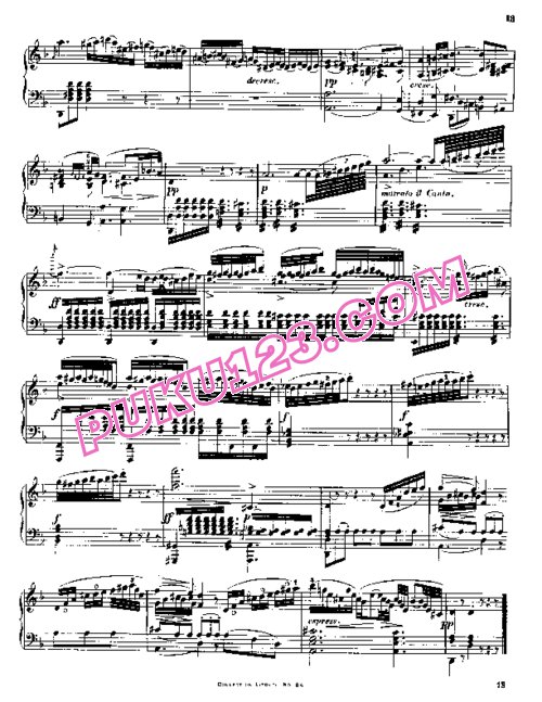 天天钢琴网-免费下载Beethoven - String Quartet No.1 in F Major Op.18-1 - Solo Piano