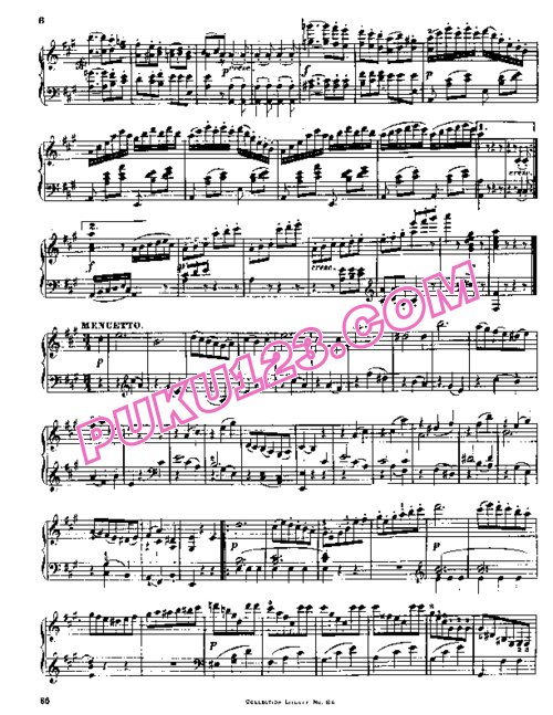 天天钢琴网-免费下载Beethoven - String Quartet No.5 in A Major Op.18-5 - Solo Piano