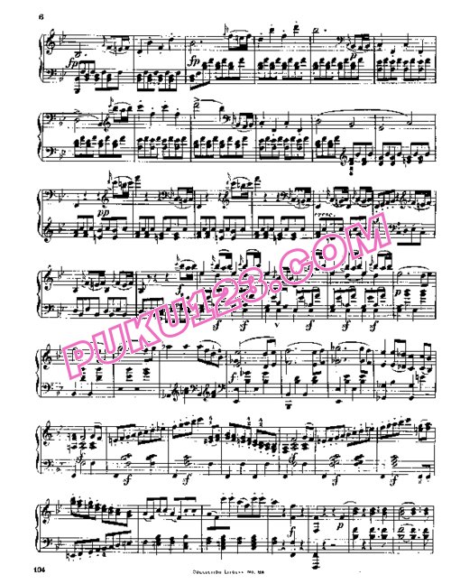 天天钢琴网-免费下载Beethoven - String Quartet No.6 in B-flat Major Op.18-6 - Solo Piano