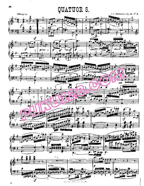 天天钢琴网-免费下载Beethoven - String Quartet No.8 in e Minor Op.59-2 - Solo Piano