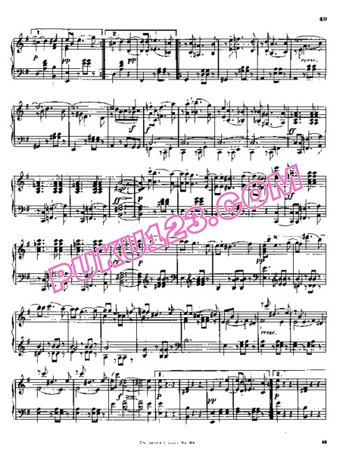 天天钢琴网-免费下载Beethoven - String Quartet No.8 in e Minor Op.59-2 - Solo Piano