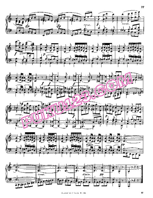 天天钢琴网-免费下载Beethoven - String Quartet No.9 in C Major Op.59-3 - Solo Piano