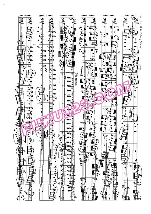 天天钢琴网-免费下载Beethoven - String Quartet No.14 in c-sharp Minor Op.131 - 4 Hands