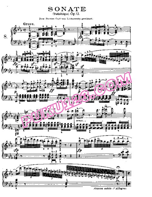 天天钢琴网-免费下载Beethoven - Piano Sonata in c-moll Op[1]. 13 Pathetique