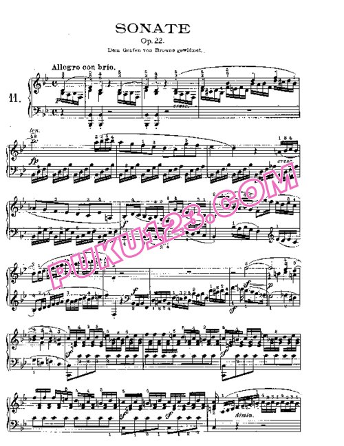 天天钢琴网-免费下载Beethoven - Piano Sonata in Bs-dur Op[1]. 22