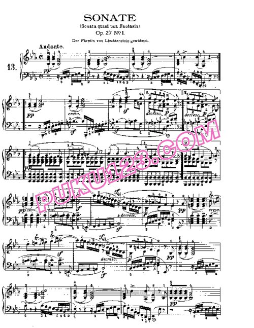 天天钢琴网-免费下载Beethoven - Piano Sonata in Es-dur Op[1]. 27-1