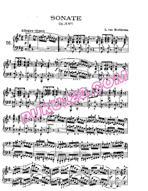 天天钢琴网-免费下载Beethoven - Piano Sonata in G-dur Op[1]. 31-1