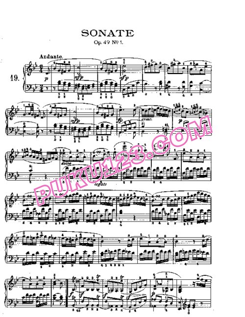 天天钢琴网-免费下载Beethoven - Piano Sonata in g-moll op[1]. 49-1