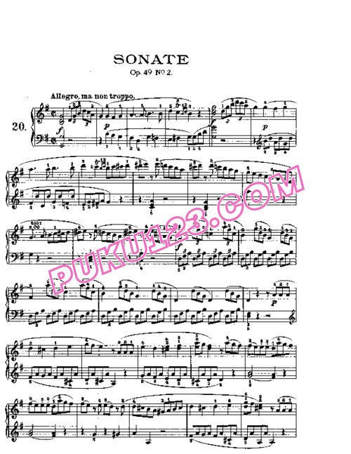 天天钢琴网-免费下载Beethoven - Piano Sonata in G-dur Op[1]. 49-2