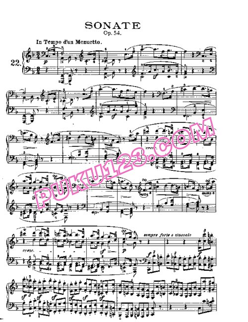 天天钢琴网-免费下载Beethoven - Piano Sonata in F-dur Op. 54