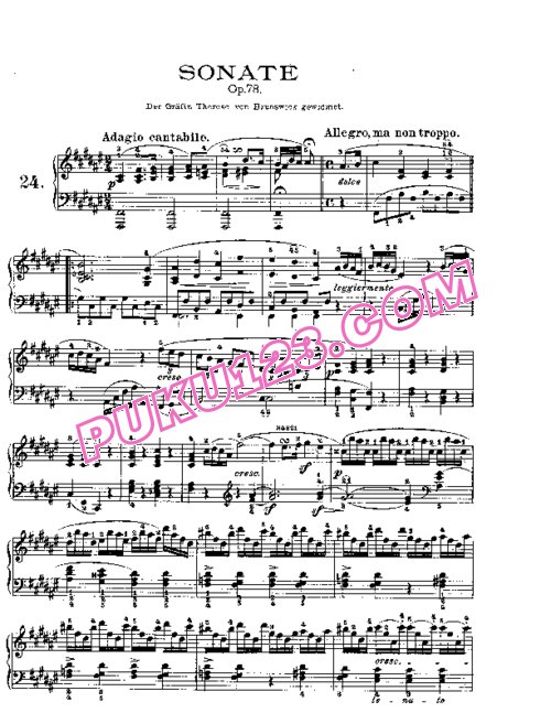 天天钢琴网-免费下载Beethoven - Piano Sonata in Fis-dur Op.78