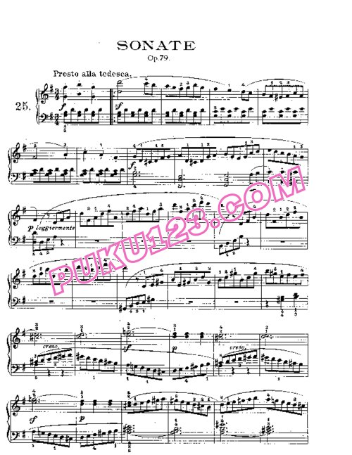 天天钢琴网-免费下载Beethoven - Piano Sonata in G-dur Op. 79