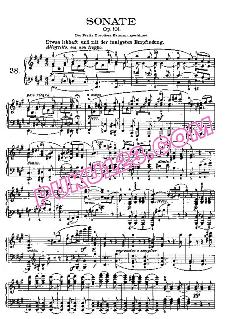 天天钢琴网-免费下载Beethoven - Piano Sonata in A-dur Op. 101