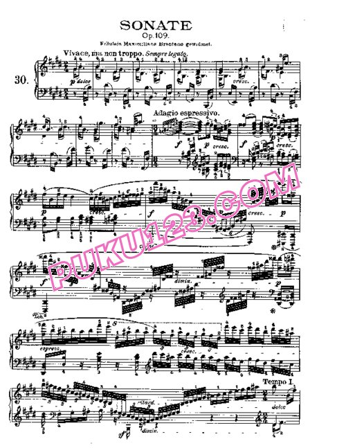 天天钢琴网-免费下载Beethoven - Piano Sonata in E-dur Op. 109
