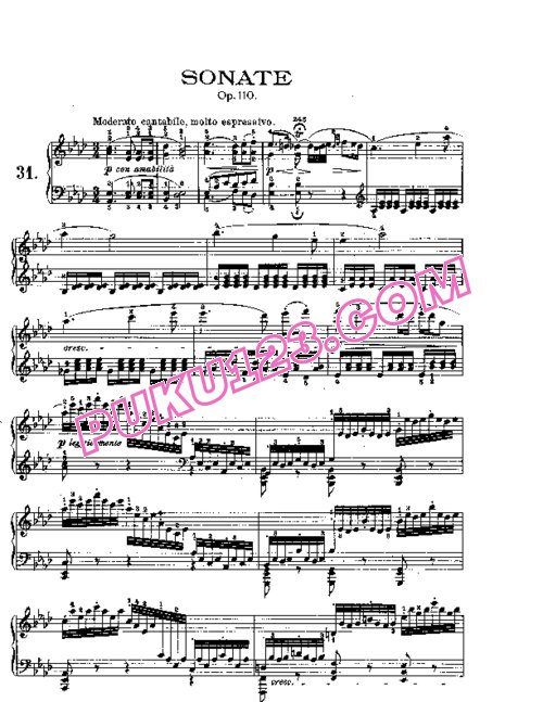 天天钢琴网-免费下载Beethoven - Piano Sonata in As-dur Op. 110