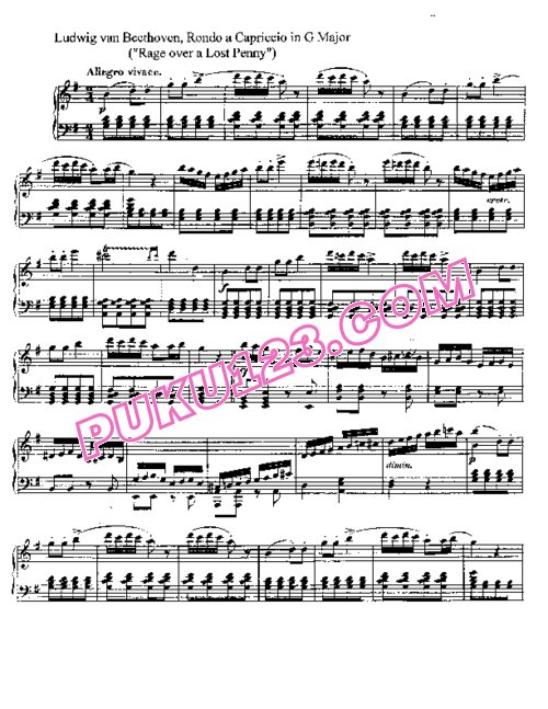 天天钢琴网-免费下载Beethoven - Rondo a Capriccio in G Op.129