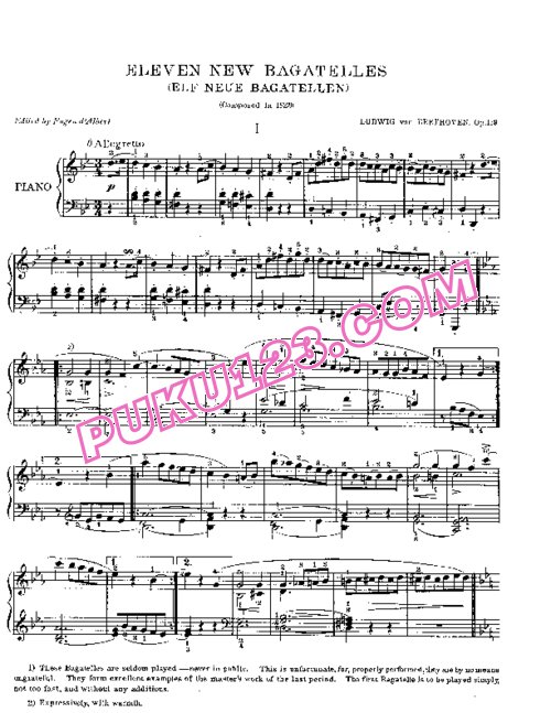 天天钢琴网-免费下载Beethoven - Bagatelles Op.119