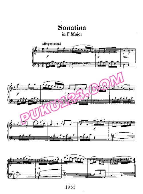 天天钢琴网-免费下载Sonatina in F, Anh 5