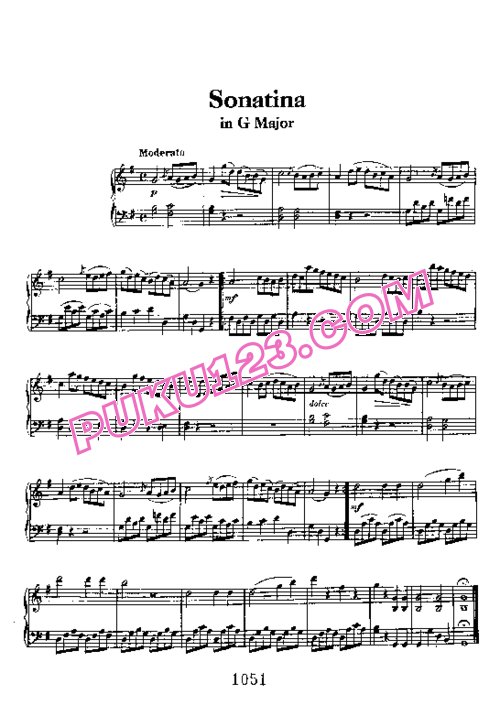 天天钢琴网-免费下载Sonatina in G, Anh 5