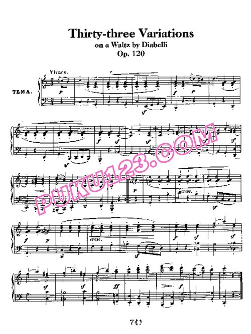 天天钢琴网-免费下载Beethoven - Diabelli Variations Op.120