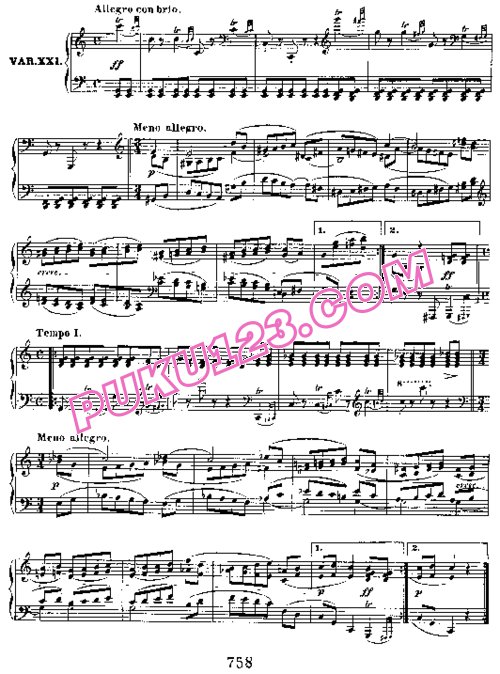 天天钢琴网-免费下载Beethoven - Diabelli Variations Op.120