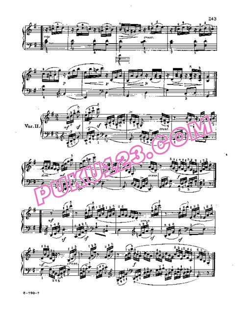 天天钢琴网-免费下载Beethoven - Six Variations in G Major WoO 77
