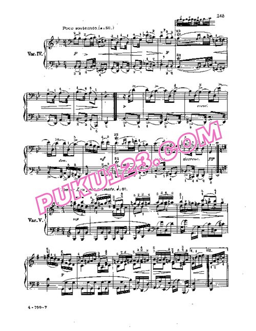 天天钢琴网-免费下载Beethoven - Six Variations in G Major WoO 77
