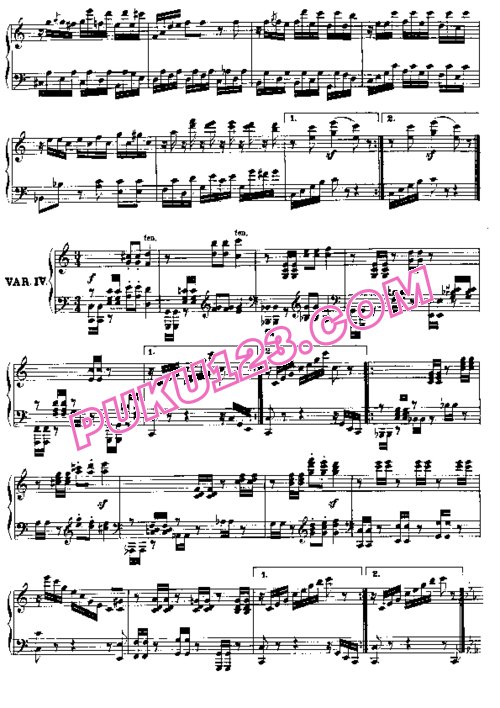 天天钢琴网-免费下载Beethoven - Seven Variations on God Save the King WoO 78
