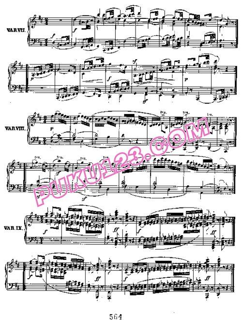 天天钢琴网-免费下载Beethoven - 24 Variations Variations on an Arietta by Righini WoO 65