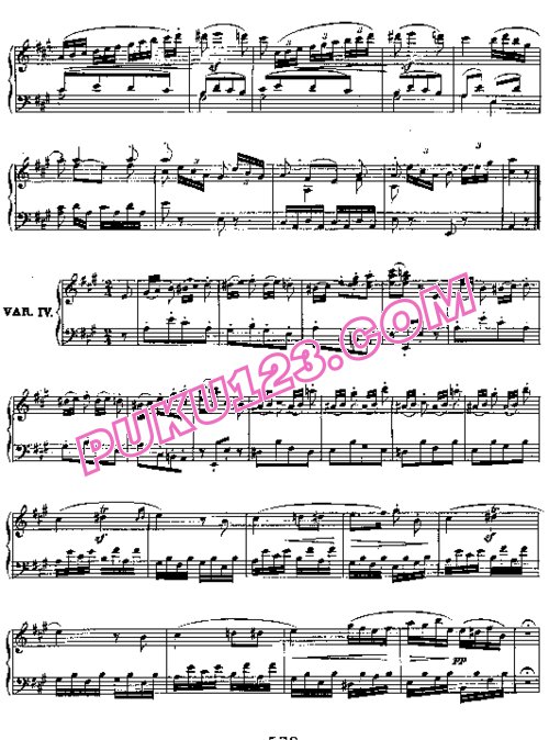 天天钢琴网-免费下载Beethoven - 13 Variations on an Arietta by Dittersdorf WoO 66