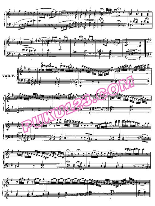 天天钢琴网-免费下载Beethoven - 6 Variations on a Duet by Paisiello WoO 70