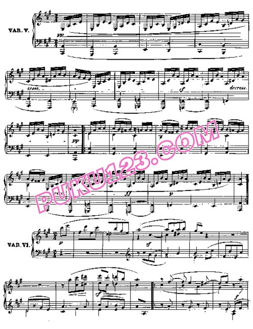 天天钢琴网-免费下载Beethoven - 12 Variations on a Dance by Wrantizky WoO 71