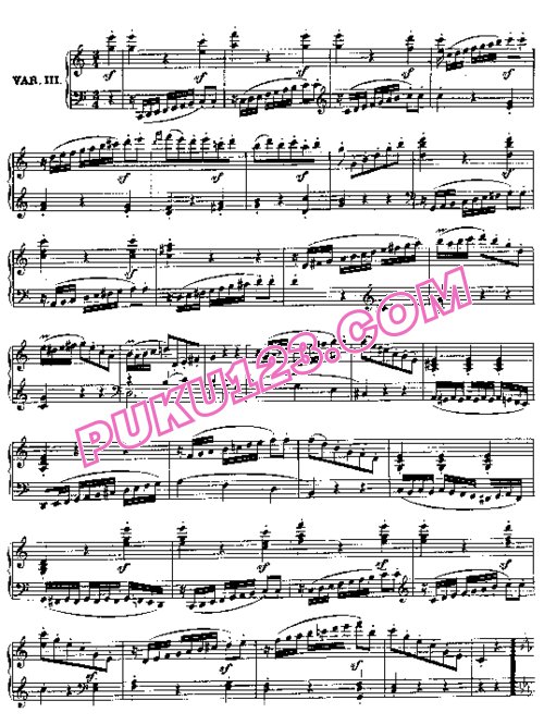 天天钢琴网-免费下载Beethoven - 8 Variations on a Romance by Grétry WoO 72
