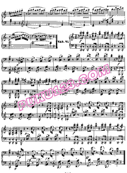 天天钢琴网-免费下载Beethoven - 8 Variations on a Romance by Grétry WoO 72
