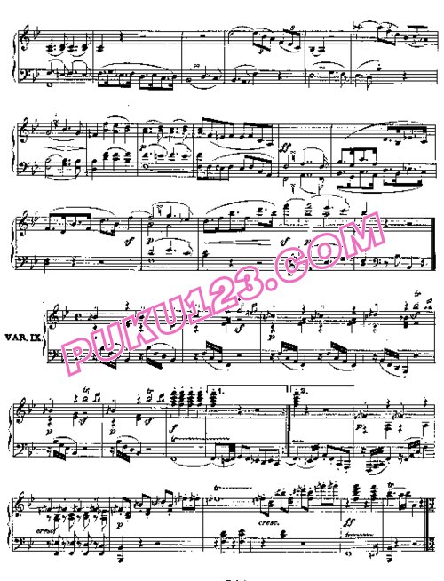 天天钢琴网-免费下载Beethoven - 10 Variations on a Duet by Salieri WoO 73