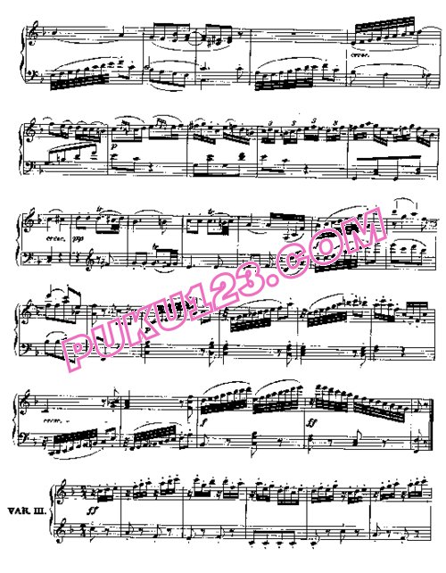 天天钢琴网-免费下载Beethoven - 7 Variations on a Quartet by Winter WoO 75