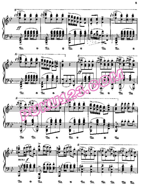 天天钢琴网-免费下载Beethoven - Rubinstein - Turkish March from The Ruins Of Athens 安东·鲁宾斯坦改编钢琴独奏版《土耳其进行曲》